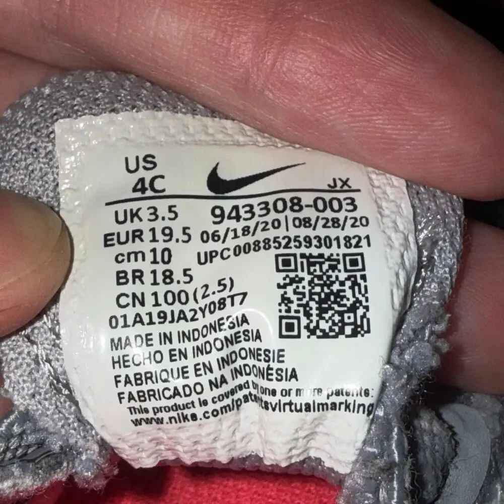 Nike Revolution 5 Toddler Shoes Size 4C Gray Pink Athletic Sneakers GUC - Picture 5 of 5